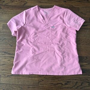 Figs Catrina One Pocket Pink Short Sleeve Scrub Top Size XXL
